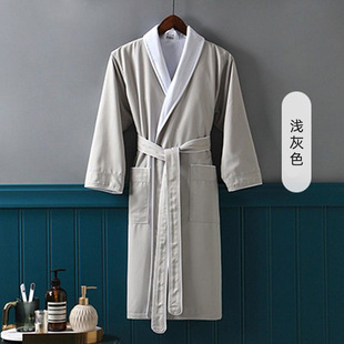 Star-rated high-grade hotel shades collar double bathrobe bathrobe absorbent easy-to-dry B & B beauty salon club four-season couple