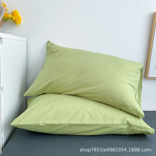 Solid color washed cotton pillowcase dormitory pillowcase pillowcase 48x74cm home B & B ins one pack