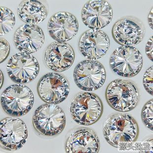 New high-end k9 satellite nail drill pointed bottom color round mocha crystal glass nail jewelry wholesale