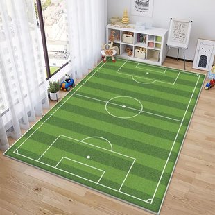 Living Room Crystal Velvet Carpet Children's Football Field Mat Dirt-resistant Easy-care Non-slip Bedroom Sofa Full Shop Simple