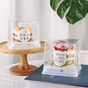 Net Red Mango strawberry season packaging box mousse lasagna cut transparent baking high lid West Point packaging box