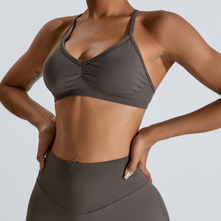 [Processing and Customization] Beautiful Back Sling Fitness Yoga Wear Women's Seamless Quick-Drying Outdoor Sports Bra Yoga Vest