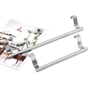 in stock Hanging Stainless Steel Single-pole Towel Rack Punch-free Cabinet Door Back Type Rag Rack Towel Bar Cabinet Door Hanging