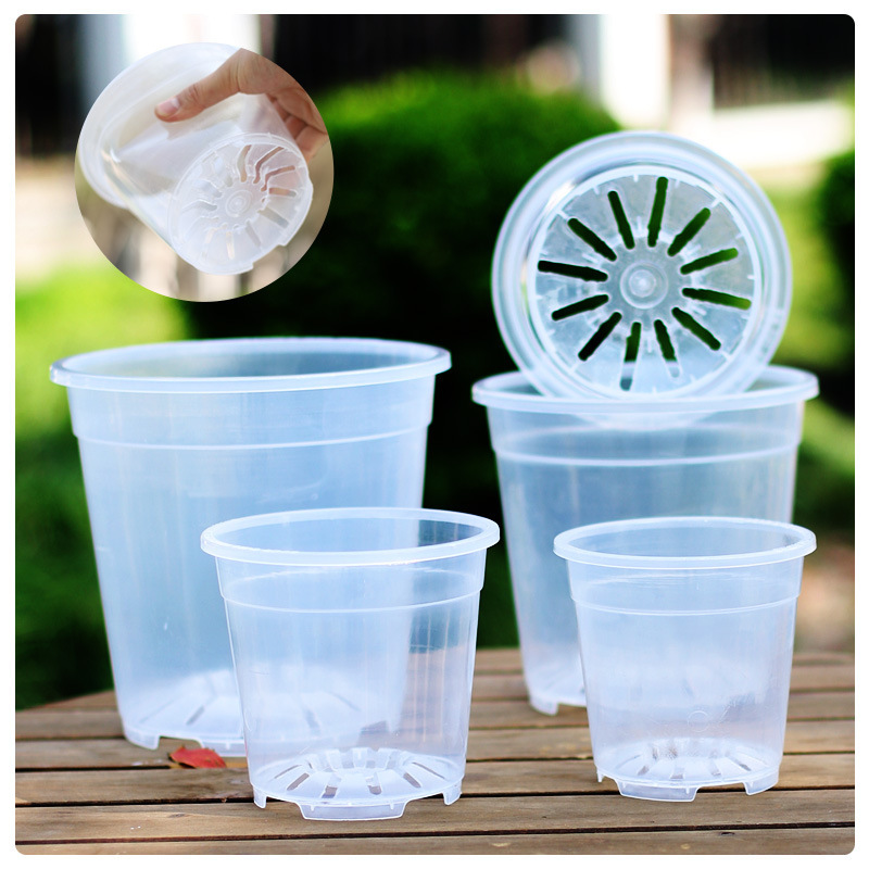 Transparent Hard Plastic Flower Pots, Thickened Orchid Pots, Breathable Pots for Dendrobium, Succulents, Roses, and Phalaenopsis, Wholesale Pack