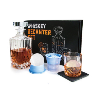 Whiskey wine set gift box household wine set suit round ball whiskey wine glass bar creative glass wine bottle suit
