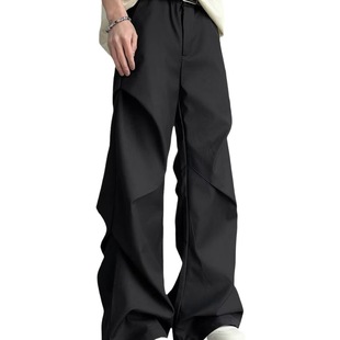 Niche Design Sense Pleated Loose Casual Wide-leg Pants Slight-length Pants Trousers Trousers Trousers Trousers Trousers