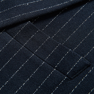 Foreign Trade 2024 New Men's Fashion Slim Striped Suit Fashion Casual Single Piece Small Suit Gray Top
