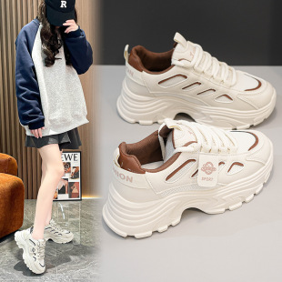 Spring 2024 New Ins Korean Style Student Torre Shoes Women's Sports Running Shoes Casual Shoes Thick Sole Height Increase DY801