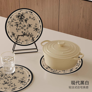 French Middle Style Dining Table Mat Small Piece Absorbent Tea Cup Mat Light Luxury High-grade Heat Insulation Retro Coffee Mat Multi-material