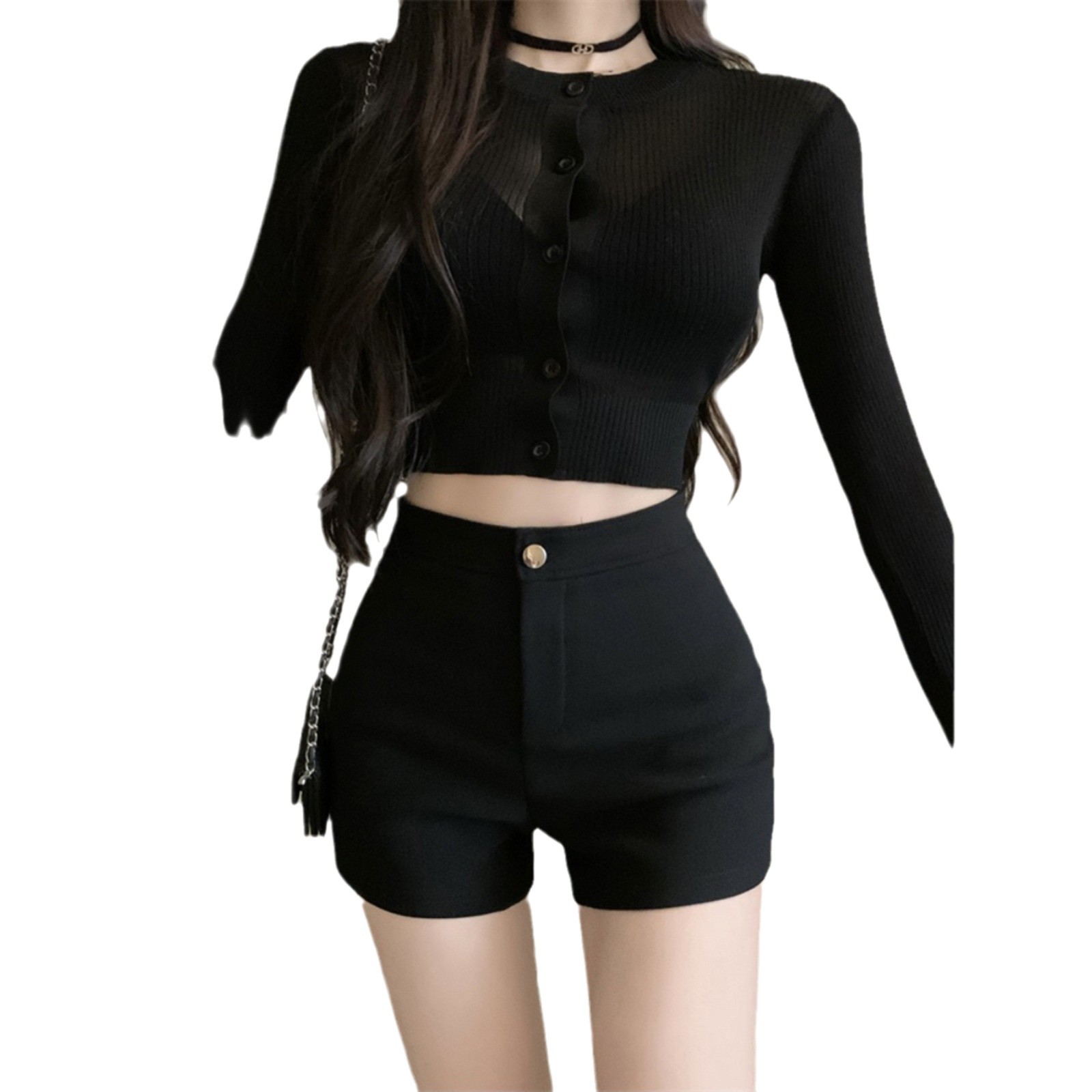150 짧은 스트레치 높은 허리 캐주얼 바지 여성의 가을과 겨울 기모 뜨거운 소녀 외부 착용 부츠 바지 꽉 엉덩이 반바지