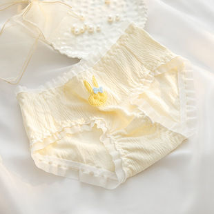 Japanese-Style Skin-Friendly Girl's Fresh Panties, Comfortable Cartoon Breathable Pure Cotton Crotch Panties, Hip-Hugging Women's Briefs