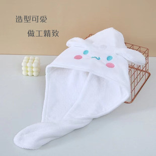 Cross-border supply wholesale cartoon hair drying cap coral fleece absorbent hair drying cap cute absorbent bath cap