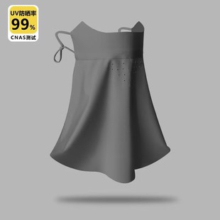 Sunscreen Cover Full Face Hat Brim Integrated Face Gini Women's UV Protection Ice Silk Mask Scarf for Driving