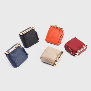 Cross-border new leather mini mouth red envelope multi-function lipstick box women's portable storage bag change coin bag women