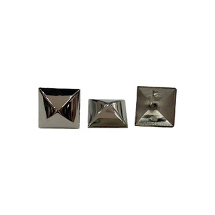 Guangzhou Supply Metal Square Pointed Rivets, Pyramid Square Bump Screws, Short Body, Black Gilt