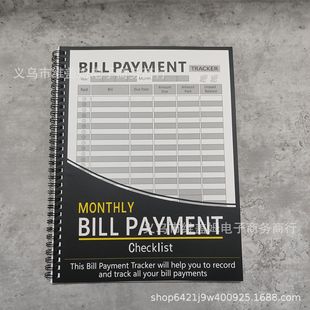 Новый ноутбук для отслеживания оплаты счетов Bill Payment Tracker Список ежемесячных платежей по счетам