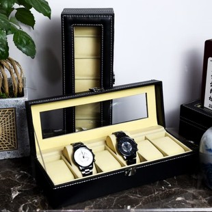 High-end European-style Leather Jewelry Box with Pillow Large Capacity Storage Watch Box High-end Watch Display Box