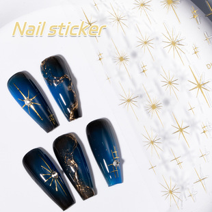 New star manicure stickers bright starry sky black and white bronzing bright stars nail stickers DH680