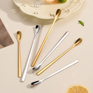 Stainless steel Japanese style mixing spoon long handle coffee milk powder small spoon ice hot mixing spoon wine mixing stick honey spoon wholesale