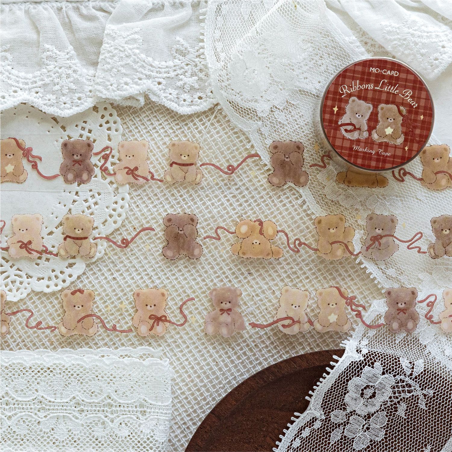 Momo Tape - Bear Dreamland Series INS Cute Bear Theme DIY Decorative Reusable Stickers 6 Designs