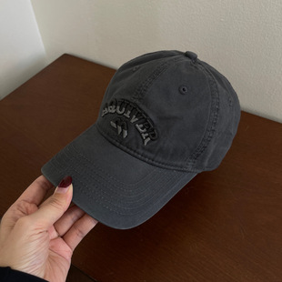 Letter embroidered baseball cap for women spring and summer deepening plus size big head circumference small wide brim American peaked cap for lovers