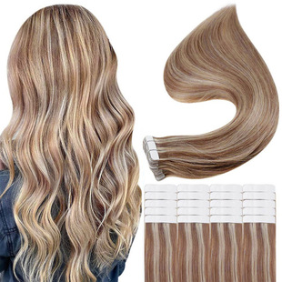 Europe and the United States film hair hair hair hair real hair wig pu hair Tape in hairKinky Straight cross-border in stock
