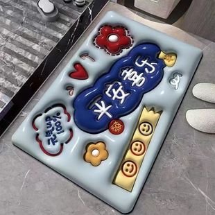 3D Stereoscopic Expansion Flower Soft Diatom Mud Absorbent Mat Bathroom Anti-Slip Mat Toilet Toilet Floor Mat Foot Mat