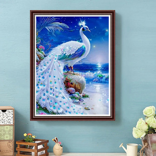 Lixing 5D Diamond painting handmade creative DIY full diamond foreign trade popular Diamond stickers animal Peacock hallway picture