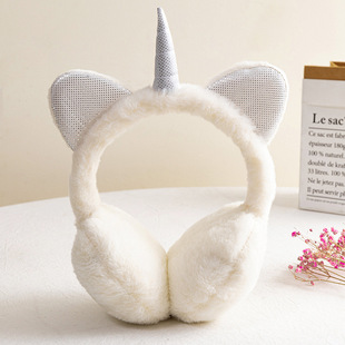 Cross-border cute new unicorn plush earmuffs winter women's retractable warm children's Earmuffs Ear warm wholesale