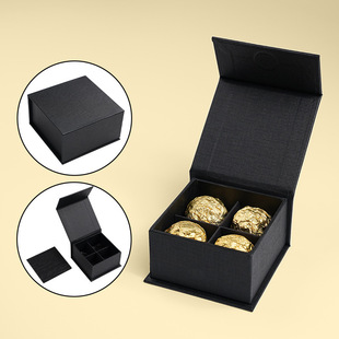 Chocolate gift box packaging box in stock wholesale magnetic flap cardboard box candy black gift box custom