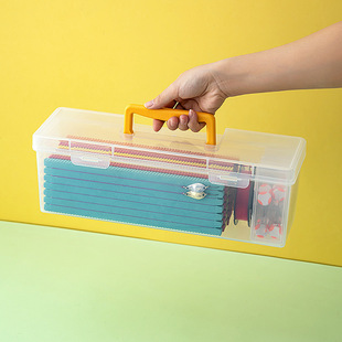 Desktop hook storage box large capacity transparent plastic fishhook storage box stackable fishing gear storage box with handle