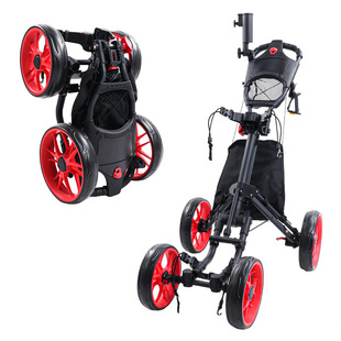 Time-limited special golf cart four-wheel red wheel trolley foldable golf cart golf course applicable