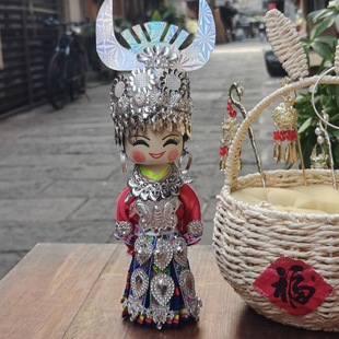 Minority Miao Doll Handmade (with feet) New Doll Ornaments Special Doll Tourist Souvenirs