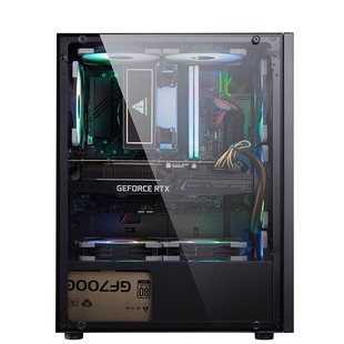 Jinhetian Fortune business Rui version atx computer host chassis desktop full-side transparent glass office simple chassis