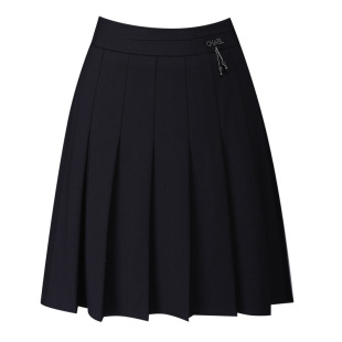 Casual Mid-Length Pleated Splicing Slim Fashionable A-Line Skirt 2025 Autumn High-Waisted Work Clothing Elegant Skirt