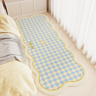 Dopamine Solid Color Plaid Cashmere Skin-Friendly Comfortable Bedroom Room Bedside Blanket Thickened Cool and Dirty-Resistant Bay Window Mat