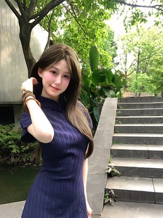 Улучшенное платье Cheongsam с короткими рукавами с пряжками женский летний новый китайский стиль
