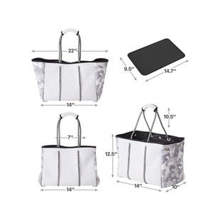 Amazon Diving Material Perforated Breathable Shoulder Beach Bag European and American Street Fashion Women's Neoprene Beach Bag