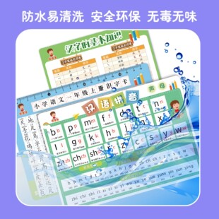 First-grade Chinese Character Literacy Table First Book Second Book People's Education Edition Synchronizes Second-grade Chinese Character Recognition Card Pinyin