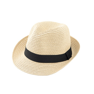 Summer Curled Panama Straw Hat Cross-border Explosion Sunscreen Hat Outdoor Travel Retro Jazz Style Hat