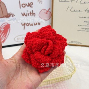 Cross-border new products hand-crocheted woven flower wool sharp rose simulation flower Valentine's Day Mother's Day bouquet wholesale