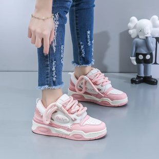 Soft-soled Bread Shoes Women's 2023 New Spring Women's Shoes Panda Shoes High-height Shoes All-match Casual Thick-soled Board Shoes for Women