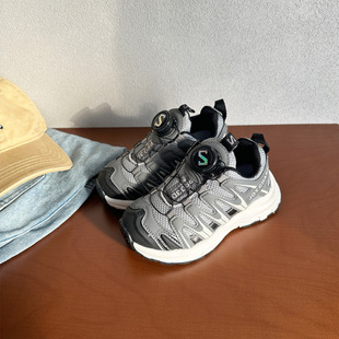 Children's sneaker 2025 Spring New Boys and Girls Rotating Buckle Torre Shoes Large Children's Korean Breathable Running Shoes