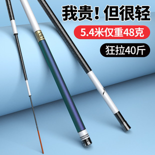 Fishing Rod Hand Rod Ultra-Light and Ultra-Hard Wild Fishing 28-Adjustable 19-Adjustable Black Pit Silver Carp and Bighead Carp Lightweight Large Object Platform Fishing Rod Crucian Carp Rod Fishing Gear