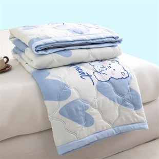 Washed cotton summer quilt skin-friendly sanding summer cool quilt solid color student dormitory single air conditioning quilt plain thin quilt wholesale
