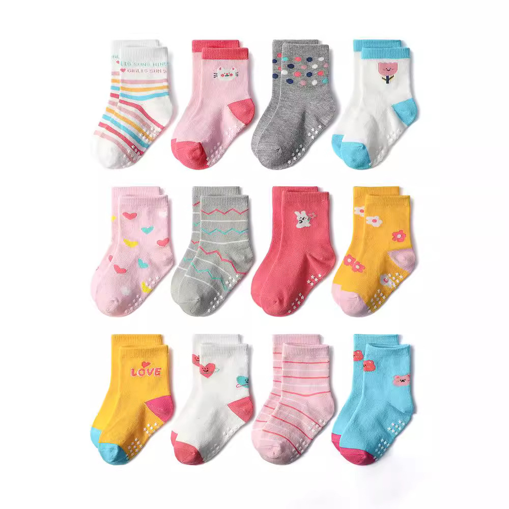 KID'S BASIC Amazon New Girls Boys Cotton Socks Cartoon Children's Socks Non-slip Floor Socks Children's Socks