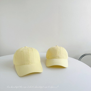 Parent-Child style ~ children's baseball cap candy color baby washed solid color peaked cap spring and summer sun protection sun protection hat