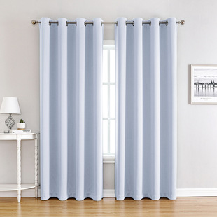 Cross-border Amazon North America Shading Curtain Fabric Nordic South Asia Solid Color High Precision Bedroom High Shading Finished Curtain