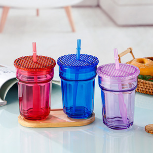 Internet Celebrity High-looking Straw Cup Large Capacity Handy Cup Creative Gift Water Cup with Lid Simple Portable Cup