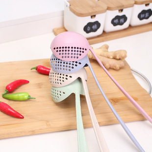 Ложка из пшеничной соломы с длинной ручкой пластиковая ложка суповая ложка дуршлаг два-в-одном охрана окружающей среды посуда горячий горшок ложка производители
